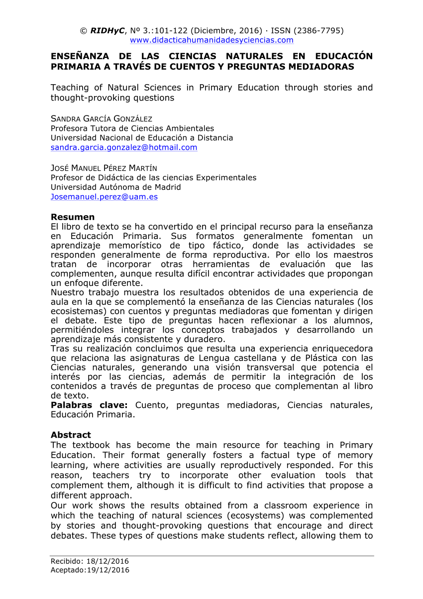 enseñanza de las ciencias portada