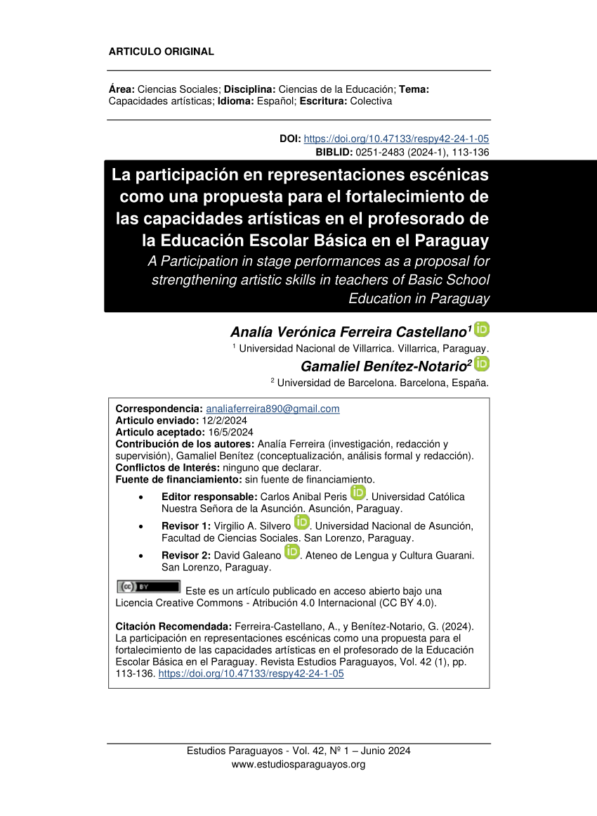 La participación en representaciones escénicas